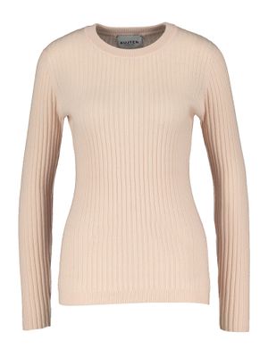Lichtroze trui in cashmere met ribbels Bibi Kujten