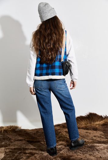 Blauwe dad fit jeans Dana Lois