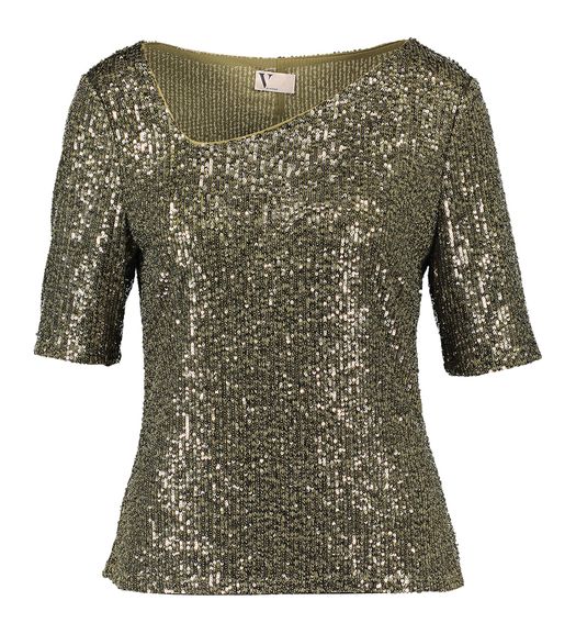 Groene t-shirt met glitters Vera Mont