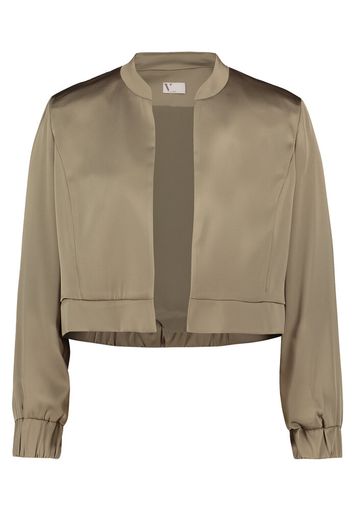 Kaki kleurig openvallende vest Vera Mont 
