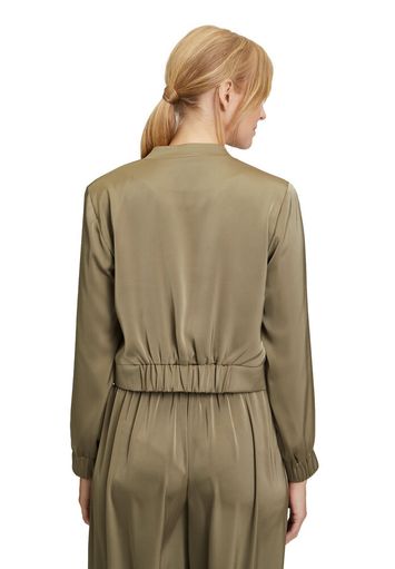 Kaki kleurig openvallende vest Vera Mont 