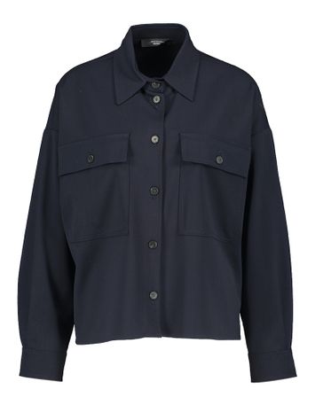 Donkerblauwe oversized kort hemd Crochet Max Mara