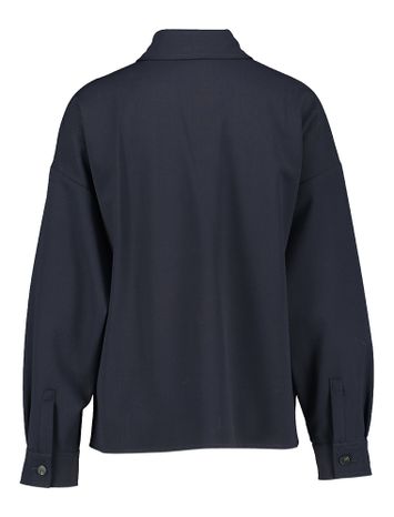 Donkerblauwe oversized kort hemd Crochet Max Mara