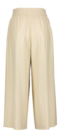Ecru wijdvallende broek in leather look Genaro Max Mara 