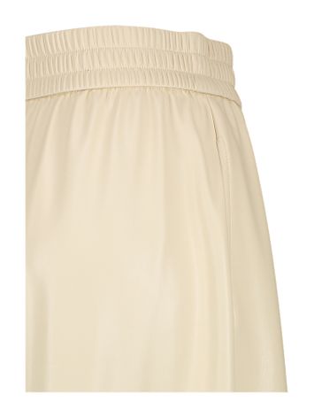 Ecru wijdvallende broek in leather look Genaro Max Mara 