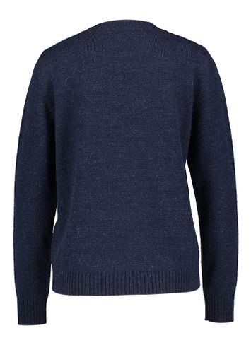 Donkerblauwe trui met eend in alpaca wol Max Mara