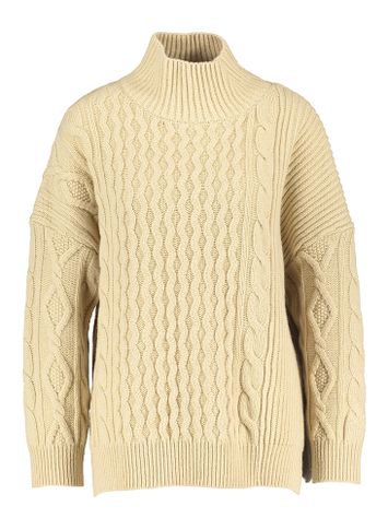 Beige wollen gebreide turi met kabel Venetto Max Mara