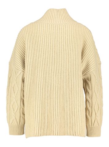 Beige wollen gebreide turi met kabel Venetto Max Mara