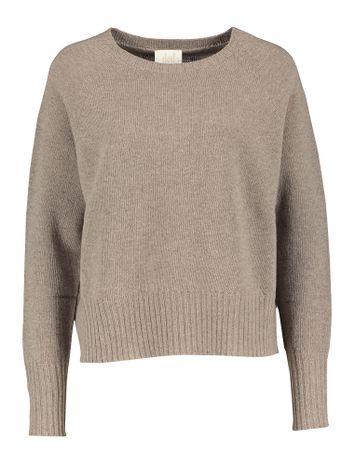Taupe kleurige pull met ronde hals Cine Marella