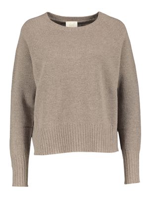 Taupe kleurige pull met ronde hals Cine Marella