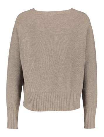Taupe kleurige pull met ronde hals Cine Marella