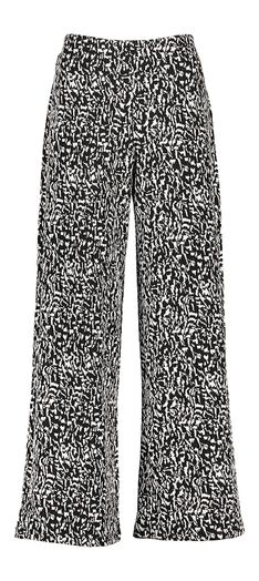 Zwart witte comfortabele broek met elastiek Oelly Ichi