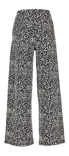 Zwart witte comfortabele broek met elastiek Oelly Ichi