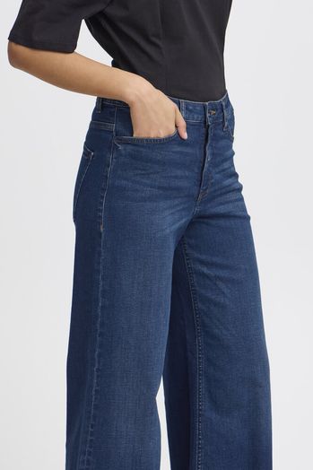 Donkerblauwe wide fit jeans Twiggy Wide Ichi