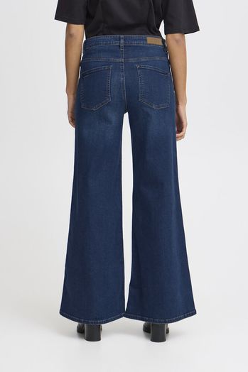 Donkerblauwe wide fit jeans Twiggy Wide Ichi