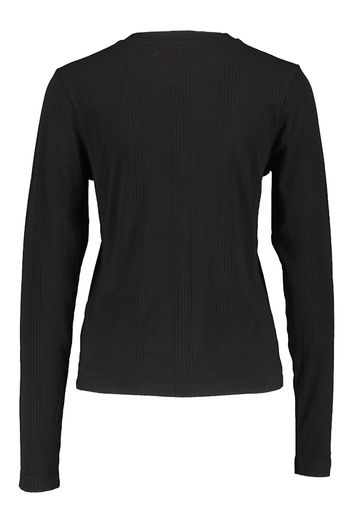 Zwarte geribbelde t-shirt met lange mouwen Olaf