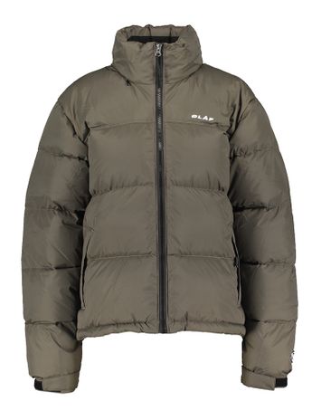 Grijsgroene padded jas met uitritsbare kap Olaf