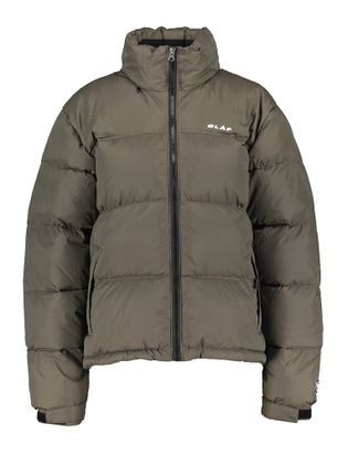 Olaf Grijsgroene padded jas met uitritsbare kap