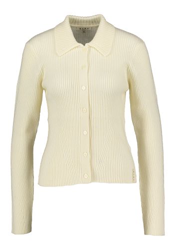 Ecrukleurige gilet met knopen en kraag Olaf 