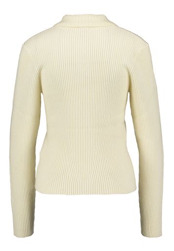 Ecrukleurige gilet met knopen en kraag Olaf 