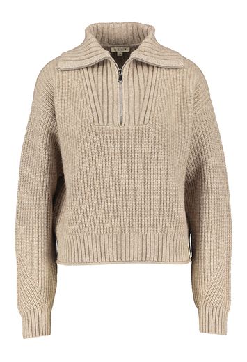 Beige pull met korte rits Olaf 