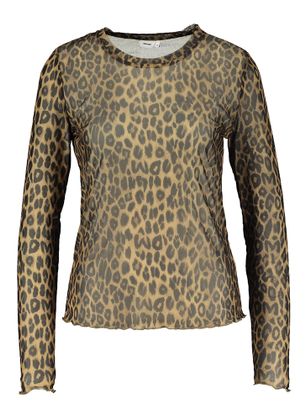Numph T-shirt met lange mouwen in dierenprint Leona