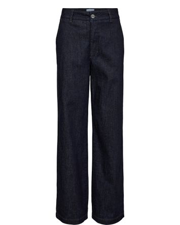 Donkerblauwe wide leg jeans met hoge taille Amber Pants Numph