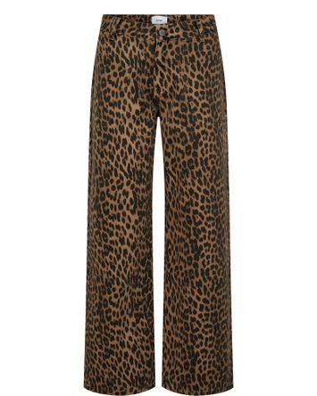 Loose fit broek in dierentprint met opgestikte zakken Gigi Pants Numph