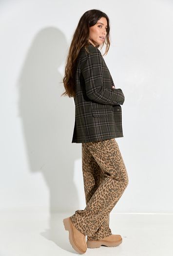 Loose fit broek in dierentprint met opgestikte zakken Gigi Pants Numph