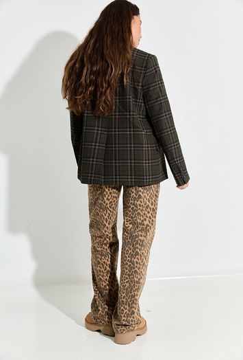 Loose fit broek in dierentprint met opgestikte zakken Gigi Pants Numph
