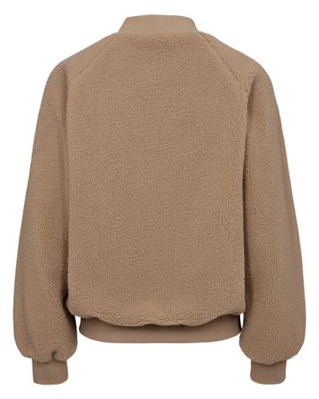Camelkleurige reversibel teddy bomberjacket Etera Numph