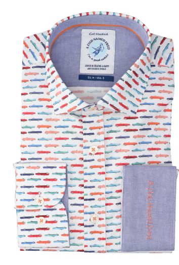 Multi color hemd ( regular fit) met auto's en lange mouwen A Fish Named Fred