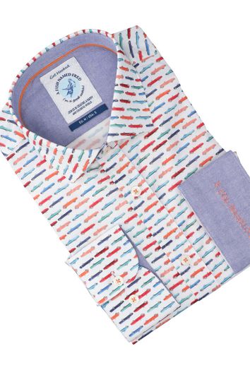Multi color hemd ( regular fit) met auto's en lange mouwen A Fish Named Fred