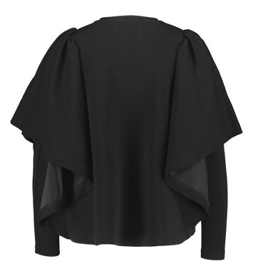 Zwarte wijdvallende t-shirt met vlindermouw Psophia