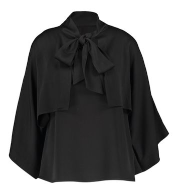 Zwarte top met cape Psophia 