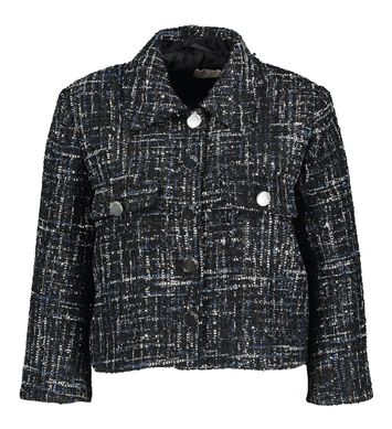 Zwarte vest in bouclé stof met zilveren knopen Liu Jo
