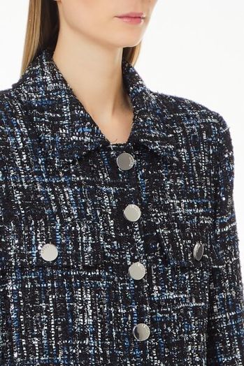 Zwarte vest in bouclé stof met zilveren knopen Liu Jo