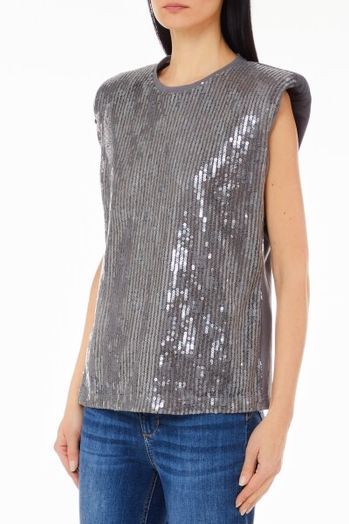 Grijze t-shirt met strass Liu Jo