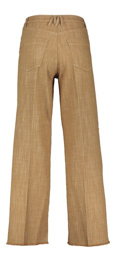 Camel kleurige broek met detail aan de boord onderaan Mikayo Momoni
