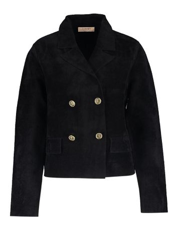 Zwarte zachte vest met gouden knopen Twinset 