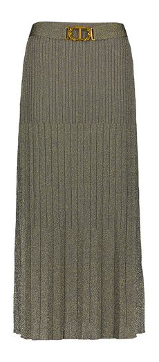 Goudkleurige halflange rok in lichte plissé Twinset