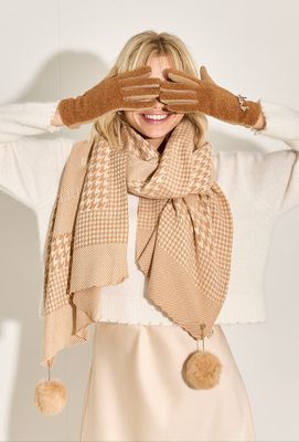 Ecru trui met broderie detail onderaan Twinset