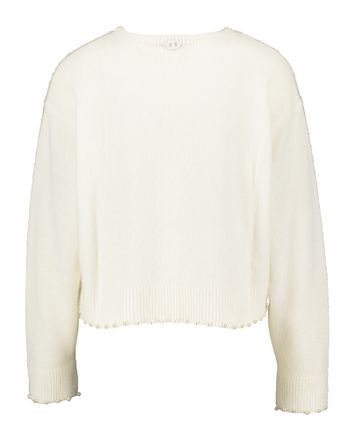 Ecru fluffy trui met parel detail onderaan Twinset 