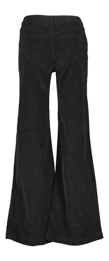 Zwarte lange broek in riblfuweel met goudkleurige knopen Twinset