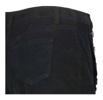 Zwarte lange broek in riblfuweel met goudkleurige knopen Twinset