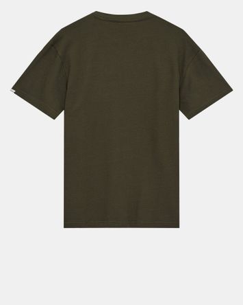 Kaki katoenen t-shirt met ronde hals Anerkjendt