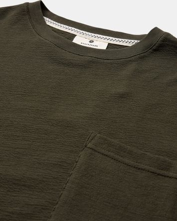 Kaki katoenen t-shirt met ronde hals Anerkjendt