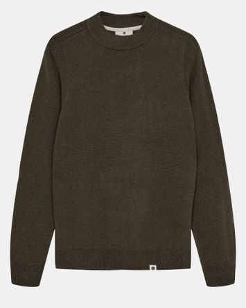 Groene wollen pull met ronde hals Anerkjendt