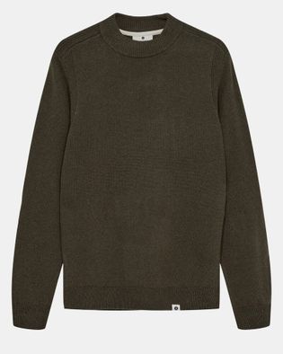 Anerkjendt Groene wollen pull met ronde hals