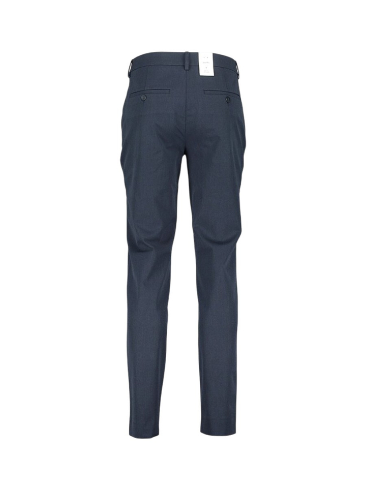 Donkerblauwe geklede slim fit broek Josh Plain